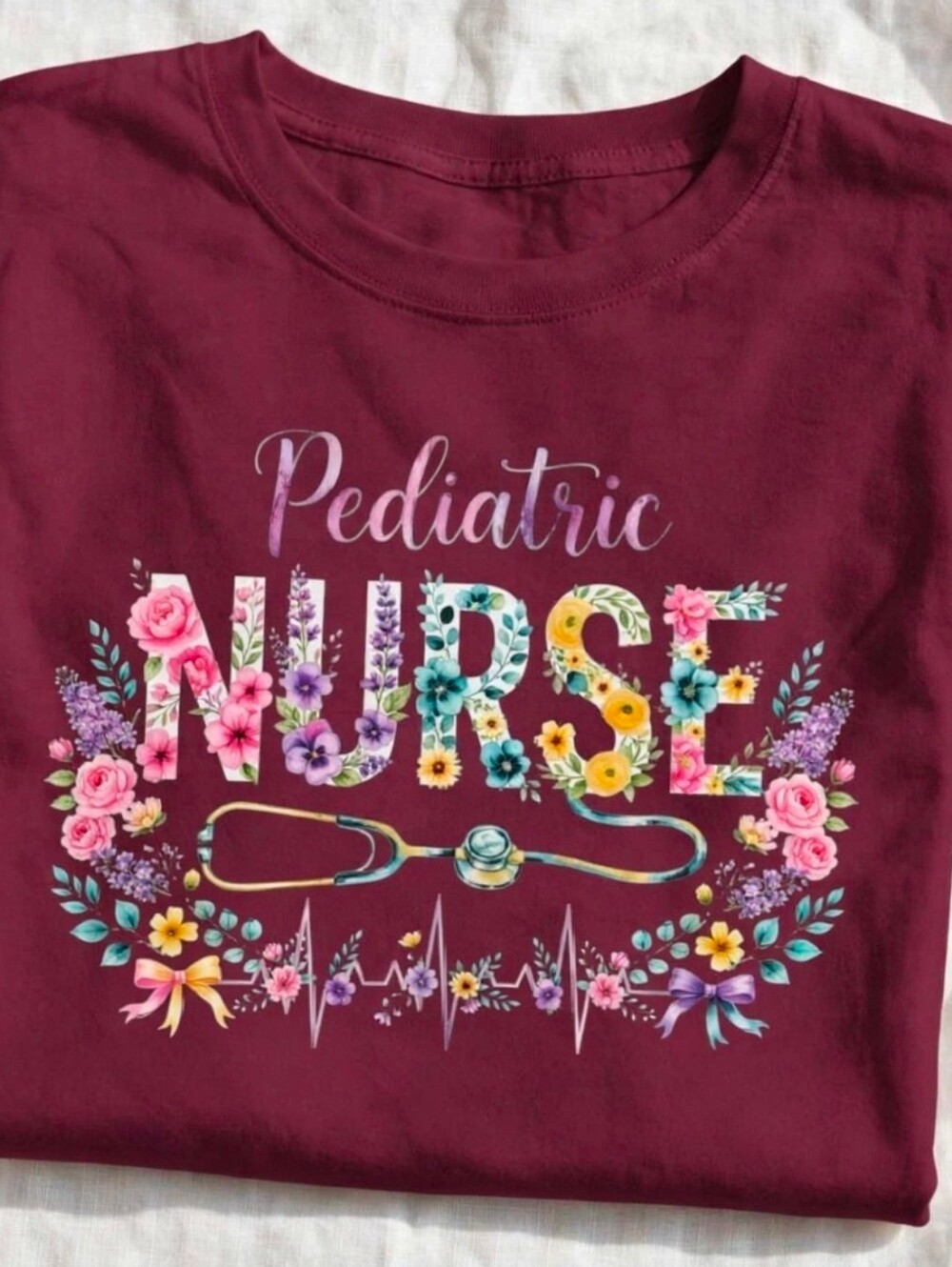 NWT Pediatric Nurse Shirt Floral Peds Nurse T-Shirt | Cute Peds RN | Boutique